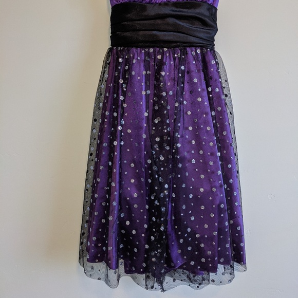 Juno Dress - Black & Purple Cocktail - Picture 2 of 5